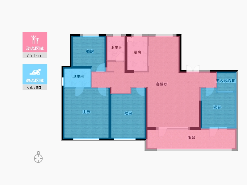 江苏省-南京市-金基望樾府-133.59-户型库-动静分区