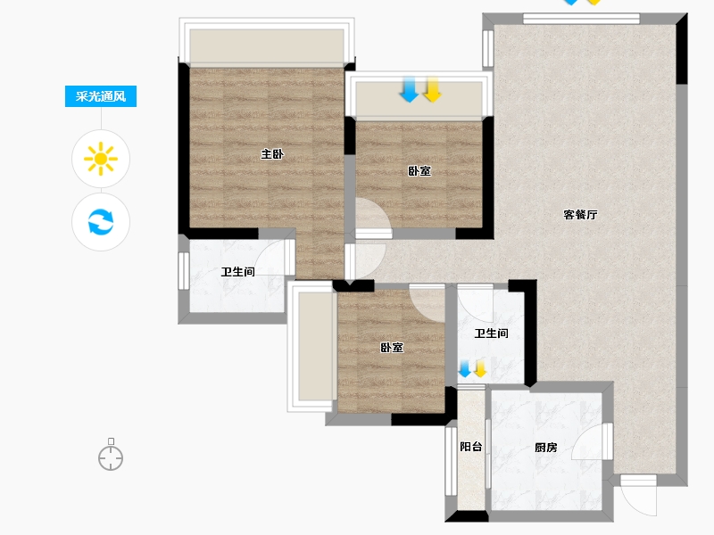 四川省-绵阳市-博望府-78.00-户型库-采光通风