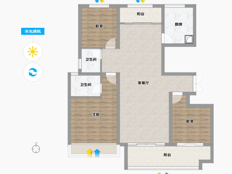 河南省-商丘市-珺和府-98.75-户型库-采光通风