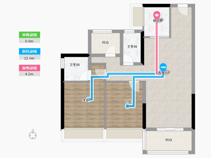 广东省-清远市-碧桂园山湖城·名门-77.55-户型库-动静线