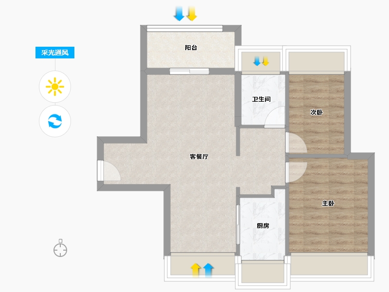 广东省-深圳市-和成金竹-57.60-户型库-采光通风