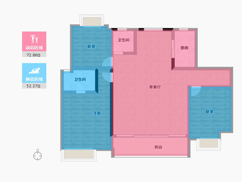 湖北省-武汉市-华润联投半岛九里-112.50-户型库-动静分区