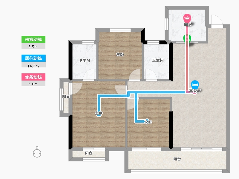 浙江省-温州市-白鹭公馆-91.99-户型库-动静线