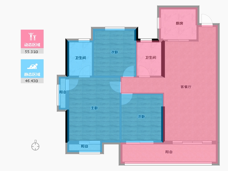 浙江省-温州市-白鹭公馆-91.99-户型库-动静分区