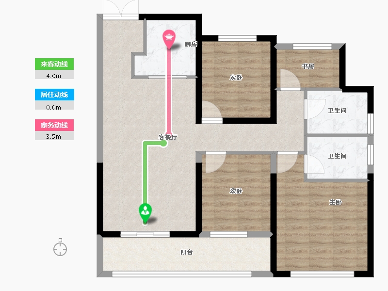 浙江省-温州市-新宏地大诚十里风华-95.20-户型库-动静线