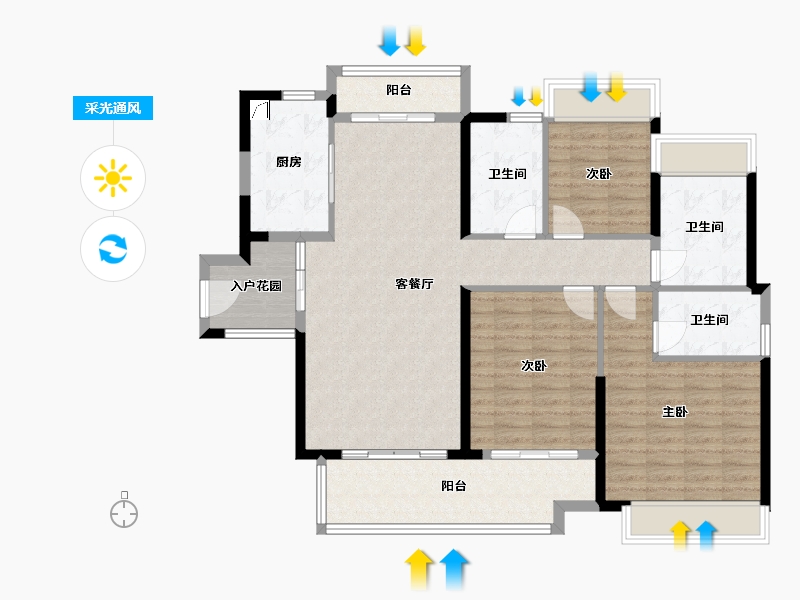 广东省-广州市-南村小镇-115.00-户型库-采光通风