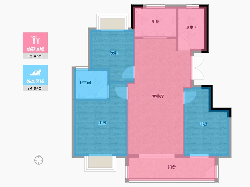 浙江省-衢州市-国金·悦东府-71.20-户型库-动静分区