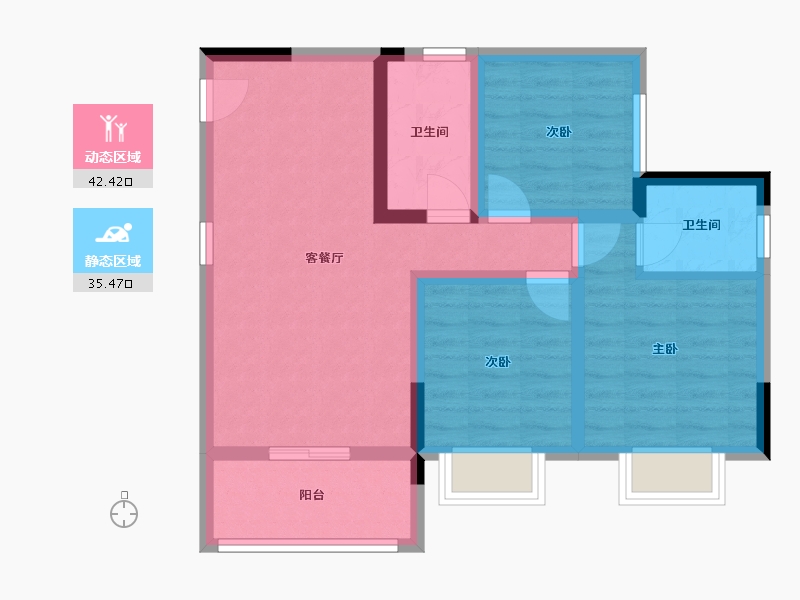 四川省-自贡市-公园锦华-68.36-户型库-动静分区