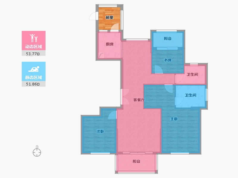 浙江省-温州市-秀屿-102.40-户型库-动静分区