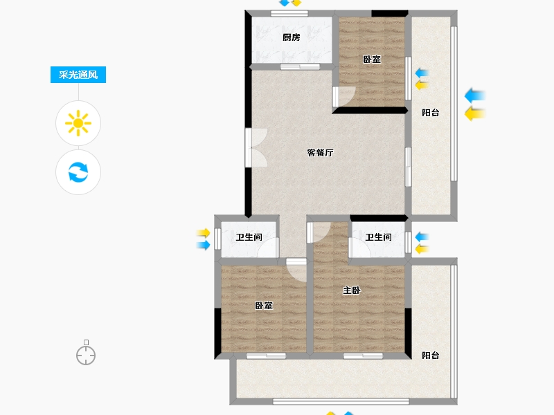 河南省-南阳市-嗨派新城-105.57-户型库-采光通风