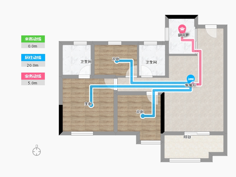 福建省-三明市-美岭·新澜湾-72.97-户型库-动静线