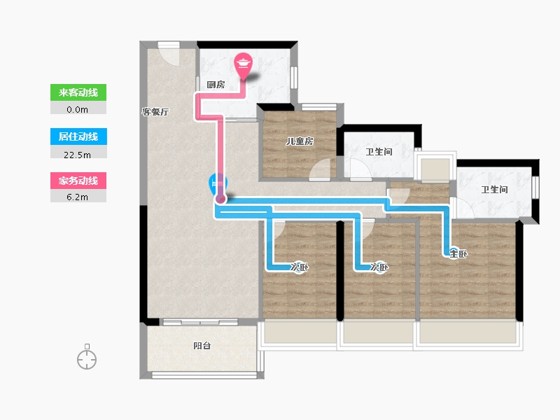 海南省-海口市-中海学仕里-92.80-户型库-动静线