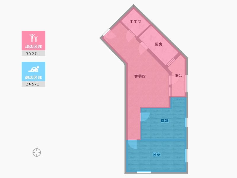 北京-北京市-世纪村东区-57.00-户型库-动静分区