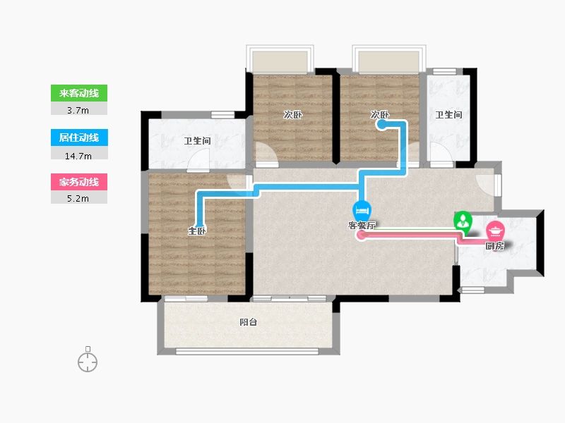 湖南省-长沙市-金科集美天辰-97.80-户型库-动静线