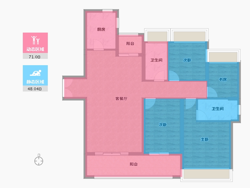 广东省-深圳市-天健天骄西筑-106.88-户型库-动静分区