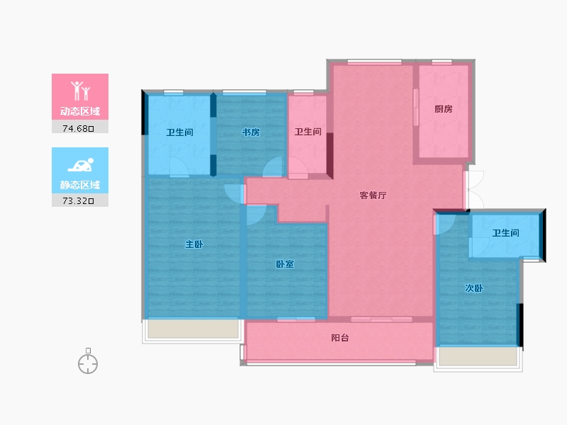 浙江省-湖州市-鸣翠里-133.75-户型库-动静分区