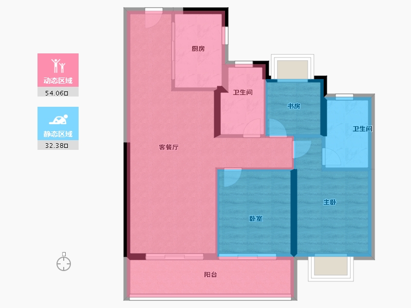 湖北省-武汉市-招商·武汉城建未来中心-77.60-户型库-动静分区