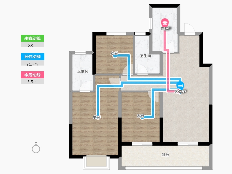 浙江省-宁波市-三里风荷-87.21-户型库-动静线