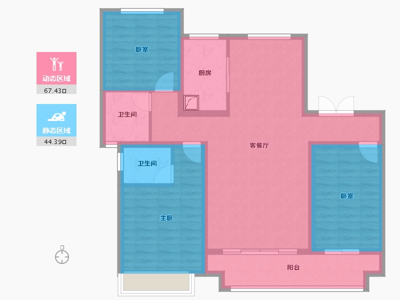 河南省-驻马店市-置地大舆嘉园-99.84-户型库-动静分区