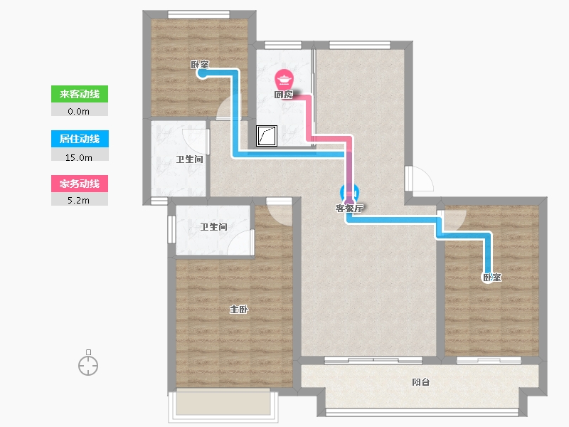 河南省-驻马店市-置地大舆嘉园-100.44-户型库-动静线