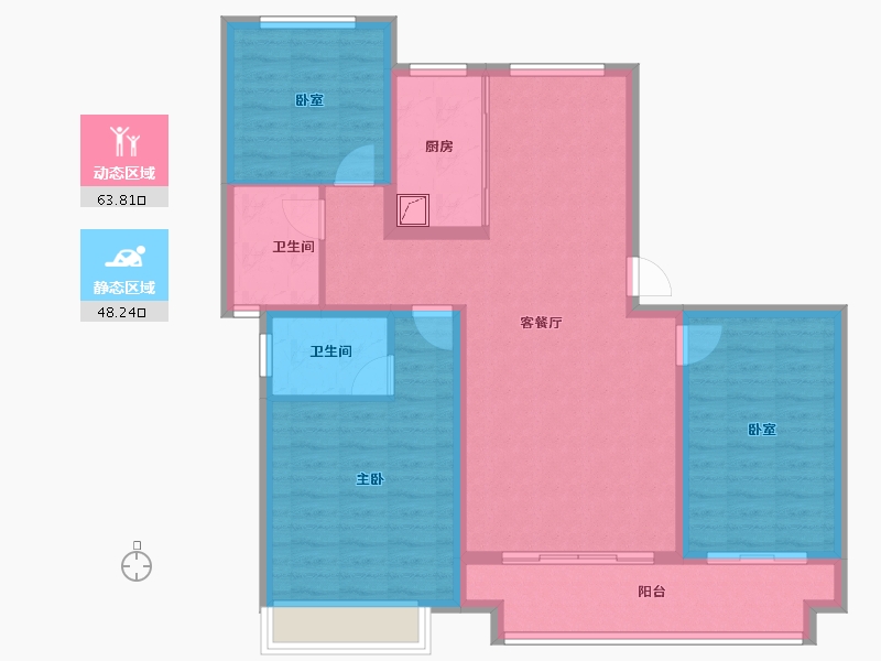 河南省-驻马店市-置地大舆嘉园-100.44-户型库-动静分区