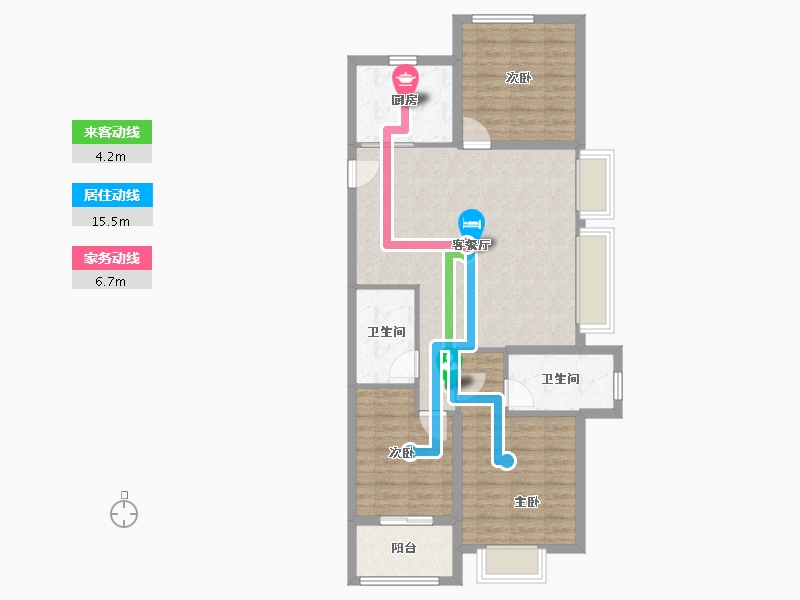 浙江省-宁波市-雅戈尔江上云境-88.00-户型库-动静线