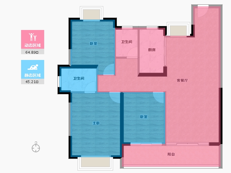 湖北省-武汉市-招商·武汉城建未来中心-100.00-户型库-动静分区