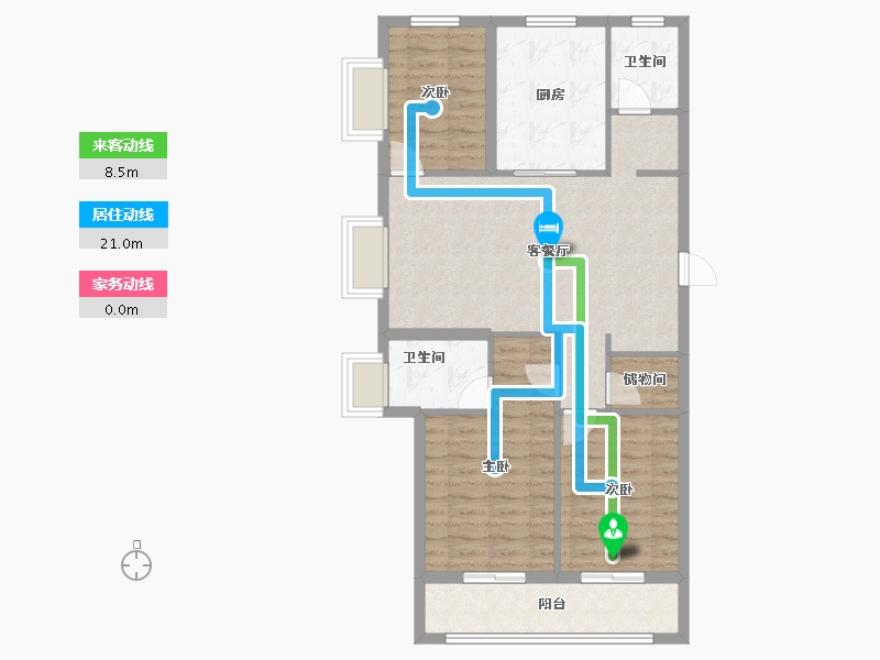 浙江省-宁波市-绿城·春风晴翠-89.60-户型库-动静线