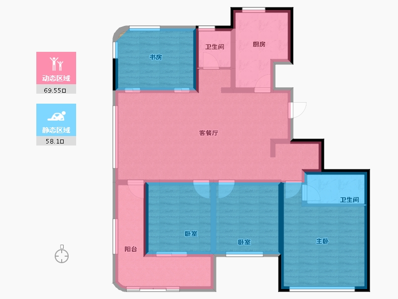 浙江省-湖州市-湖上居-114.28-户型库-动静分区