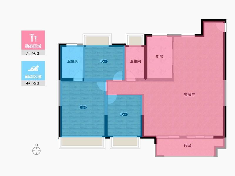 河南省-信阳市-中国铁建·西派澜岸-111.20-户型库-动静分区