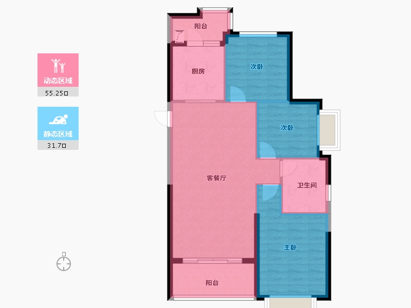 江苏省-镇江市-句容恒大云湖上郡-78.40-户型库-动静分区