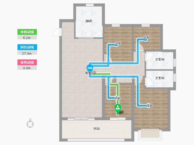 浙江省-宁波市-雅戈尔江上云境-102.41-户型库-动静线