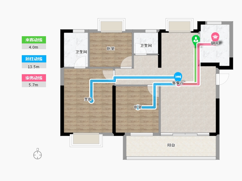 湖北省-武汉市-汉口1872-97.60-户型库-动静线