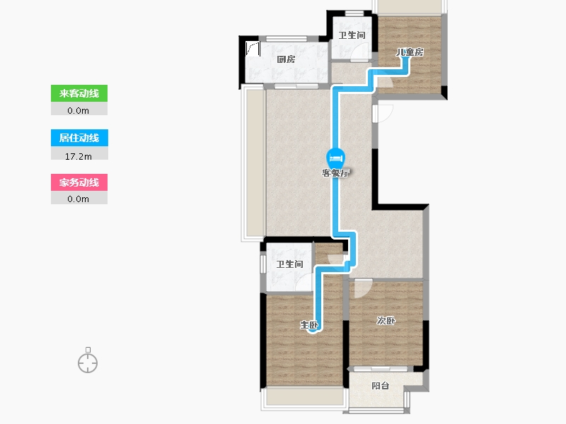 江苏省-常州市-嘉宏澎π-95.36-户型库-动静线