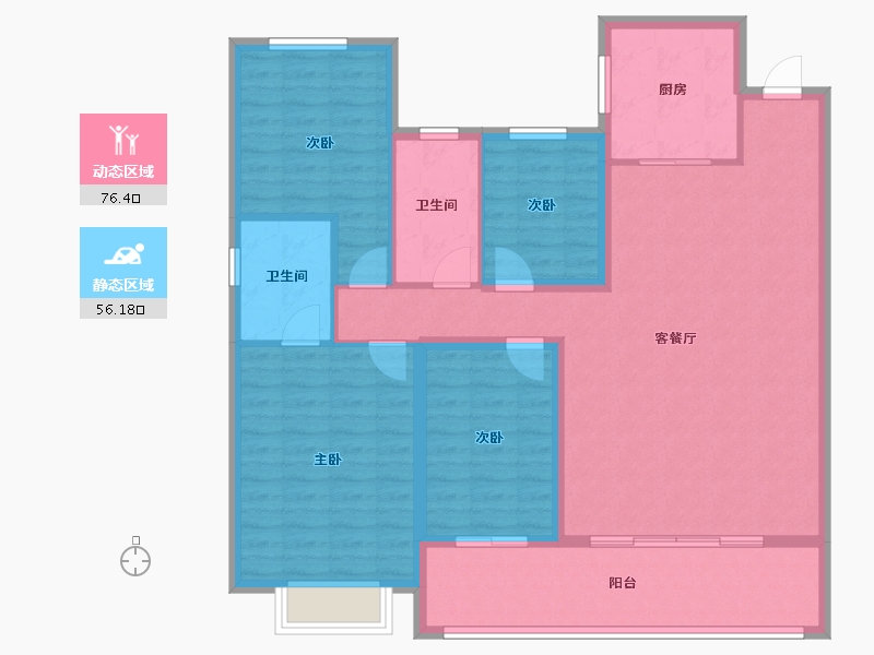 浙江省-宁波市-雅戈尔江上云境-120.20-户型库-动静分区