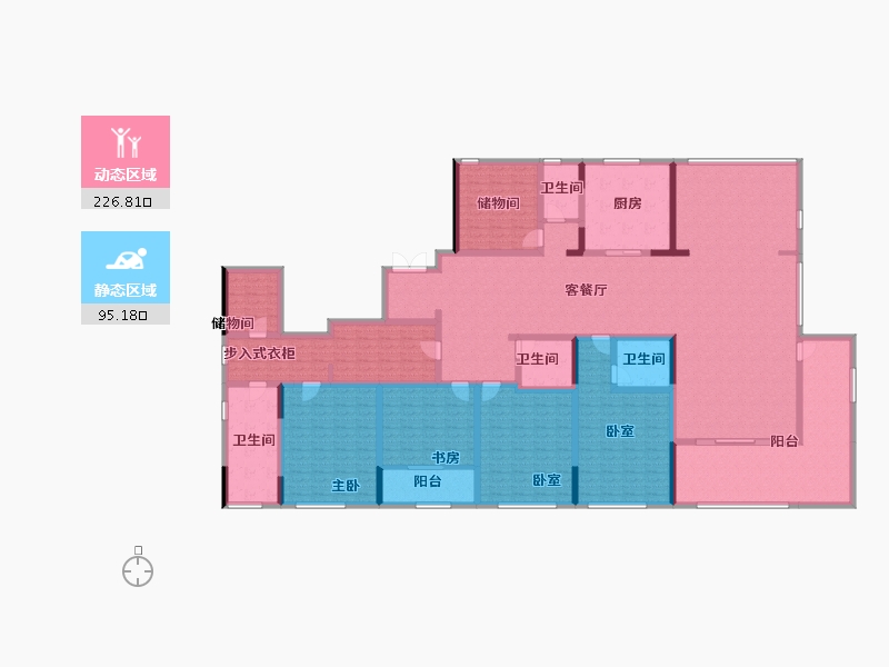 浙江省-湖州市-湖上居-291.93-户型库-动静分区