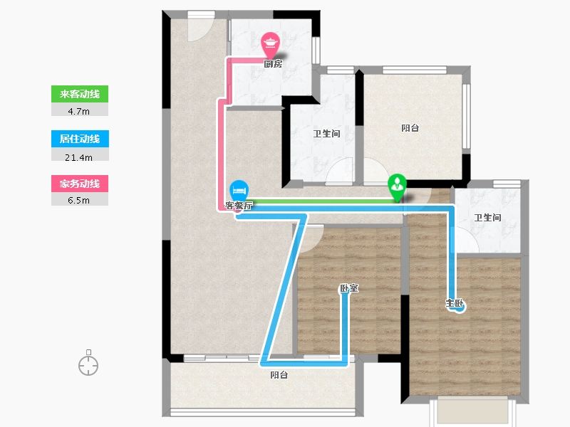 贵州省-毕节市-绿城•深蓝中心-101.60-户型库-动静线