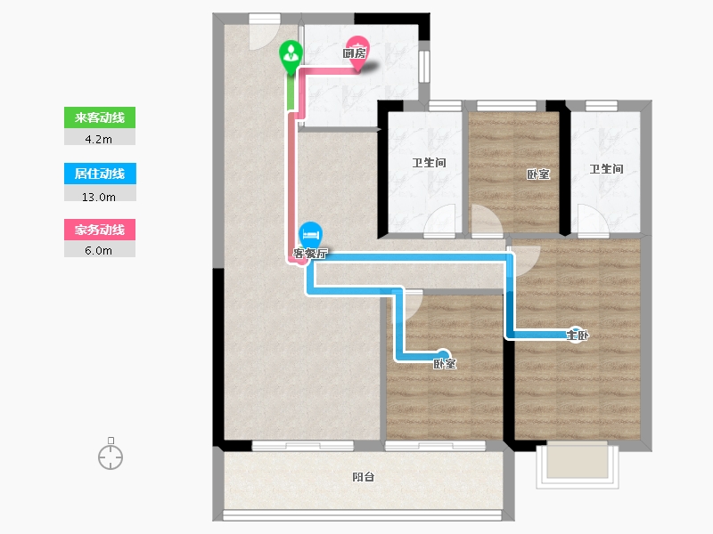 湖北省-武汉市-招商·武汉城建未来中心-84.80-户型库-动静线