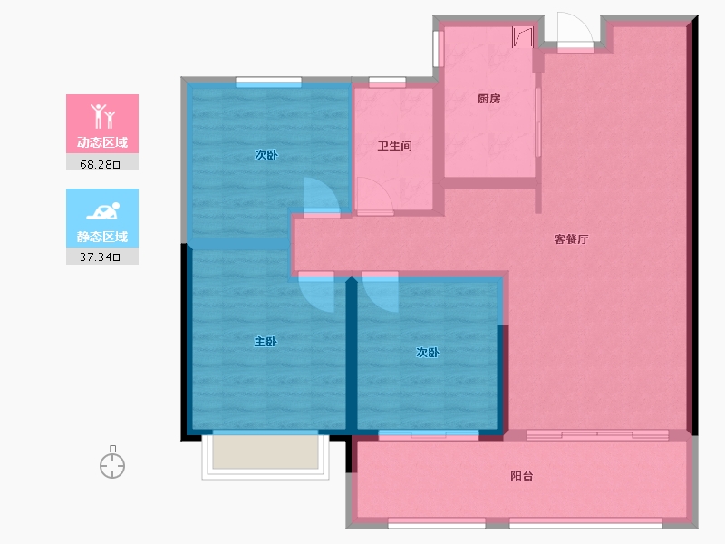 山东省-泰安市-紫荆城-95.00-户型库-动静分区