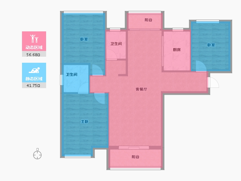 湖北省-武汉市-状元府-89.33-户型库-动静分区