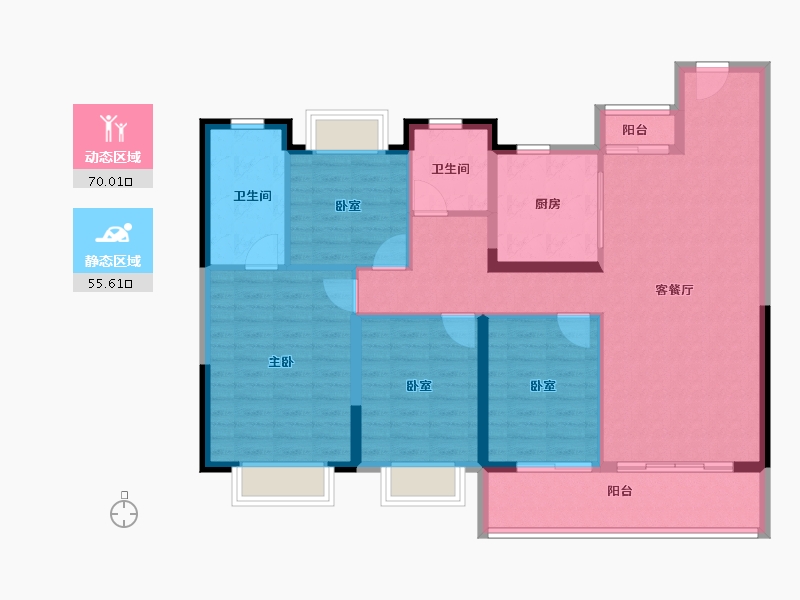 湖北省-武汉市-招商·武汉城建未来中心-113.60-户型库-动静分区