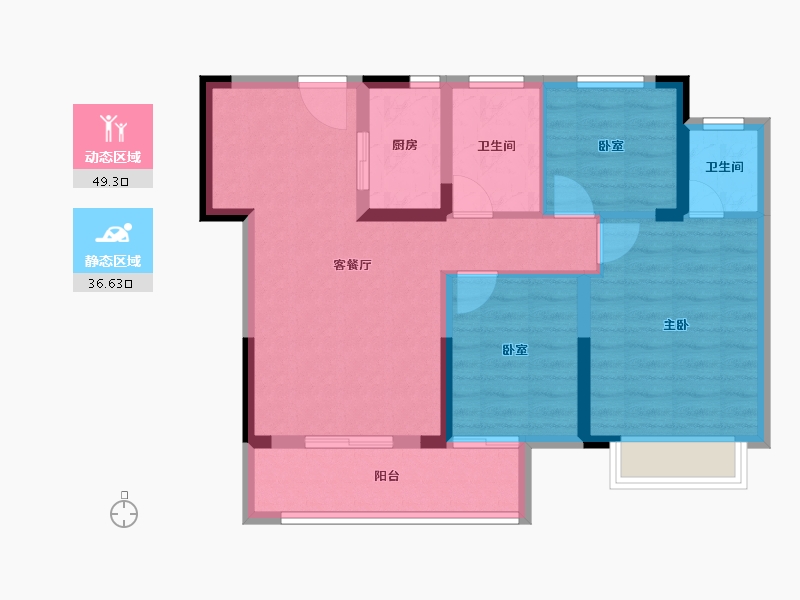 江西省-抚州市-明屹美伦熙语-76.40-户型库-动静分区