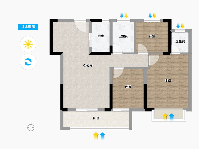 江西省-抚州市-明屹美伦熙语-76.40-户型库-采光通风