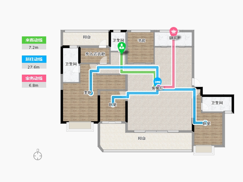 贵州省-毕节市-绿城•深蓝中心-176.04-户型库-动静线