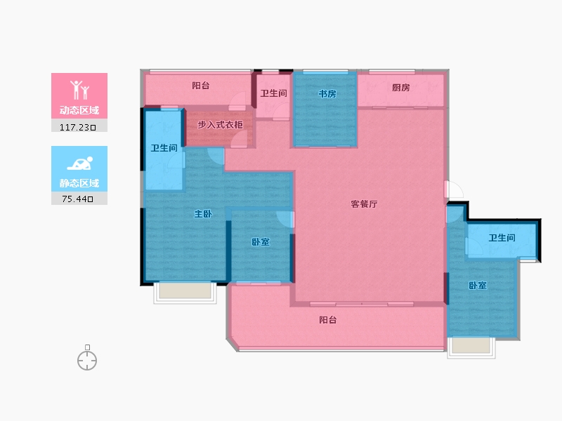 贵州省-毕节市-绿城•深蓝中心-176.04-户型库-动静分区