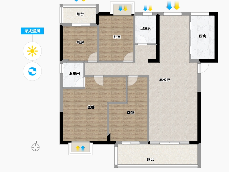 福建省-莆田市-国投木兰府-114.30-户型库-采光通风