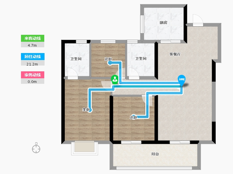 浙江省-宁波市-绿城·春风晴翠-96.01-户型库-动静线