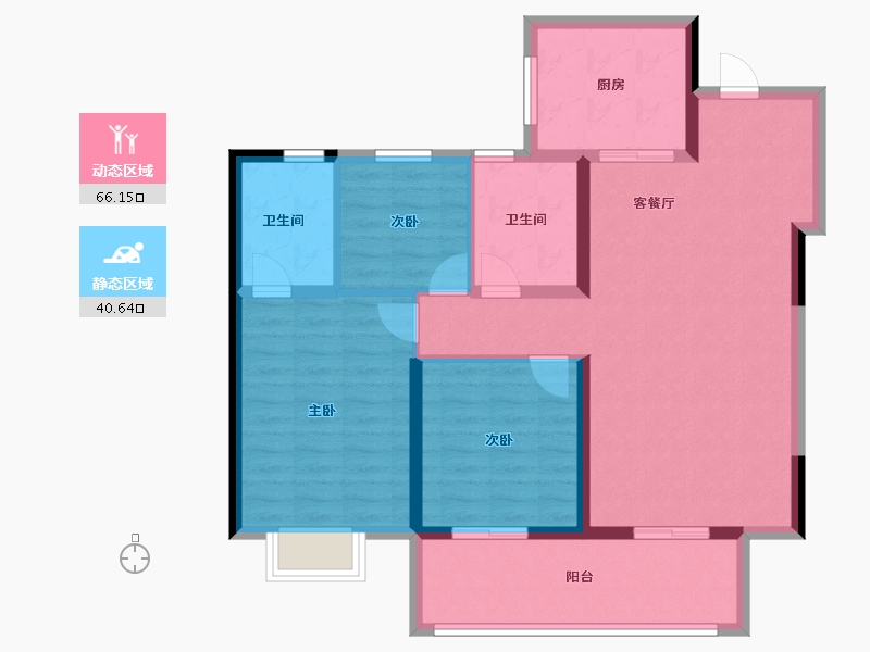 浙江省-宁波市-绿城·春风晴翠-96.01-户型库-动静分区