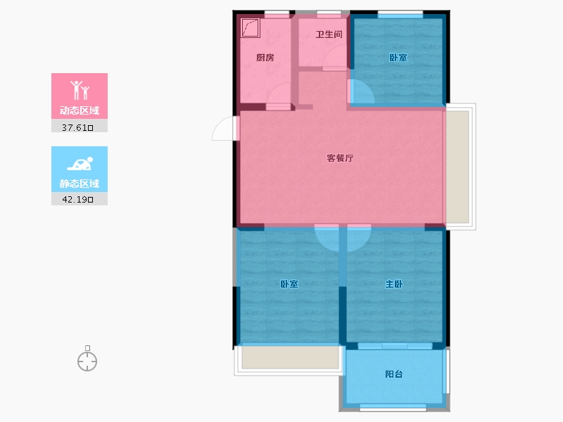 河南省-鹤壁市-万祥六合府-70.45-户型库-动静分区