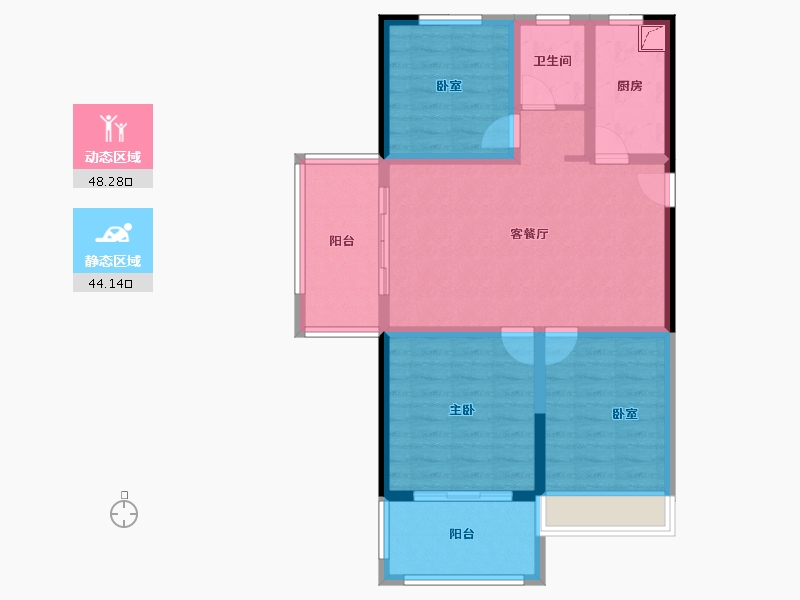 河南省-鹤壁市-万祥六合府-81.89-户型库-动静分区